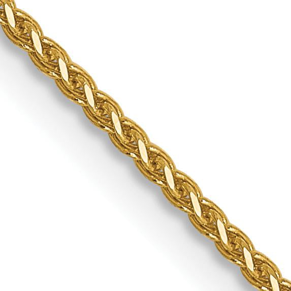 Brilliant Bijou 14k Yellow Gold 1mm Solid D/C Spiga Chain Bracelet 